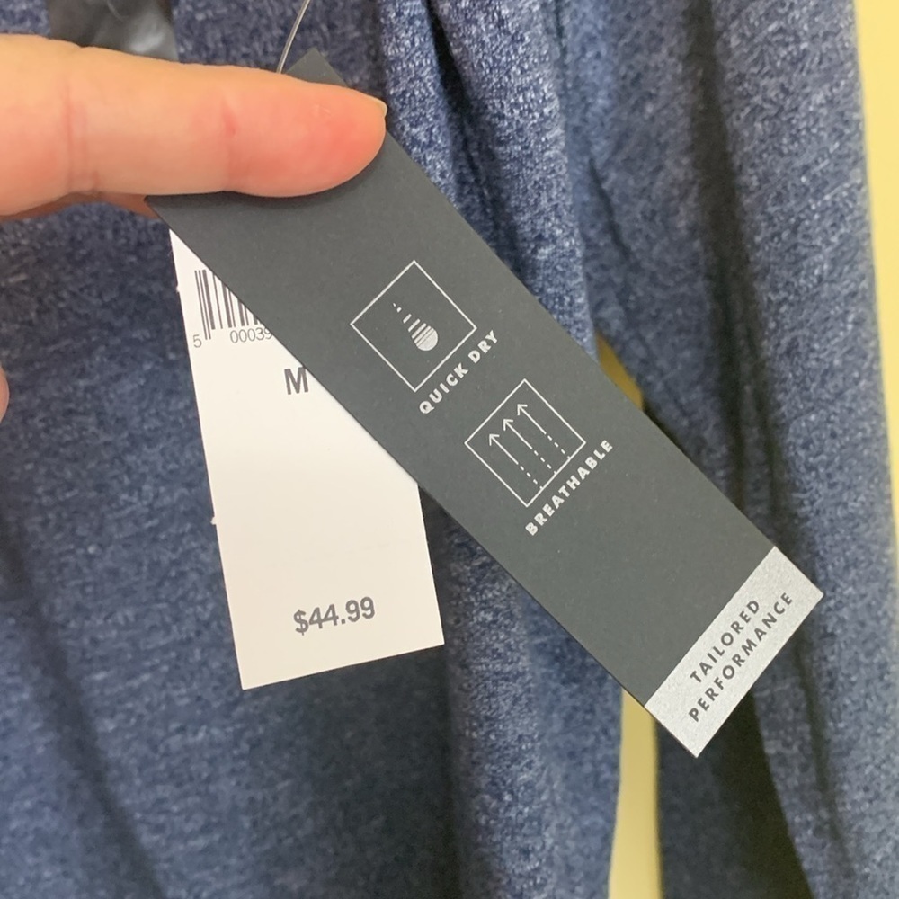 Banana Republic | NWT Blue Golf Men Adult Quick Dry 1/4 Zip Up Pullover Top M - Picture 3 of 8